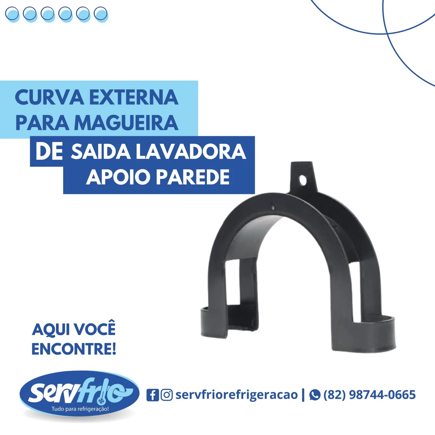 Curva externa para mangueira de saída lavadora